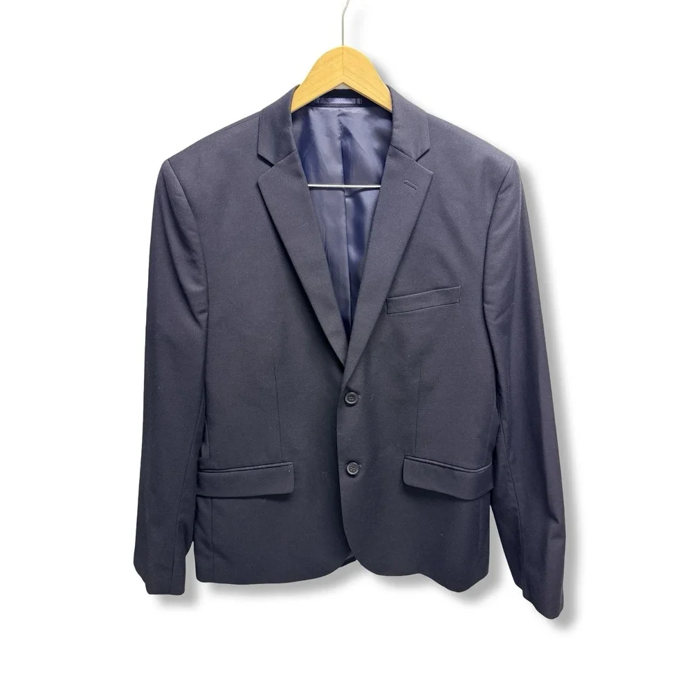 H&M Men's Navy Blue Slim Fit Two-Button Blazer Suit Jacket 40 Chest NWOT